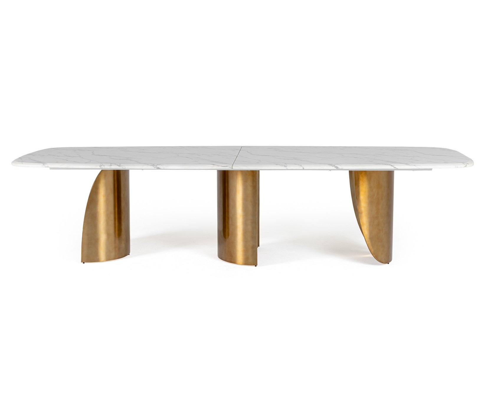 Reynold - Glam Faux Marble + Gold Stainless Steel Dining Table - image 4