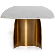 Reynold - Glam Faux Marble + Gold Stainless Steel Dining Table - image 5
