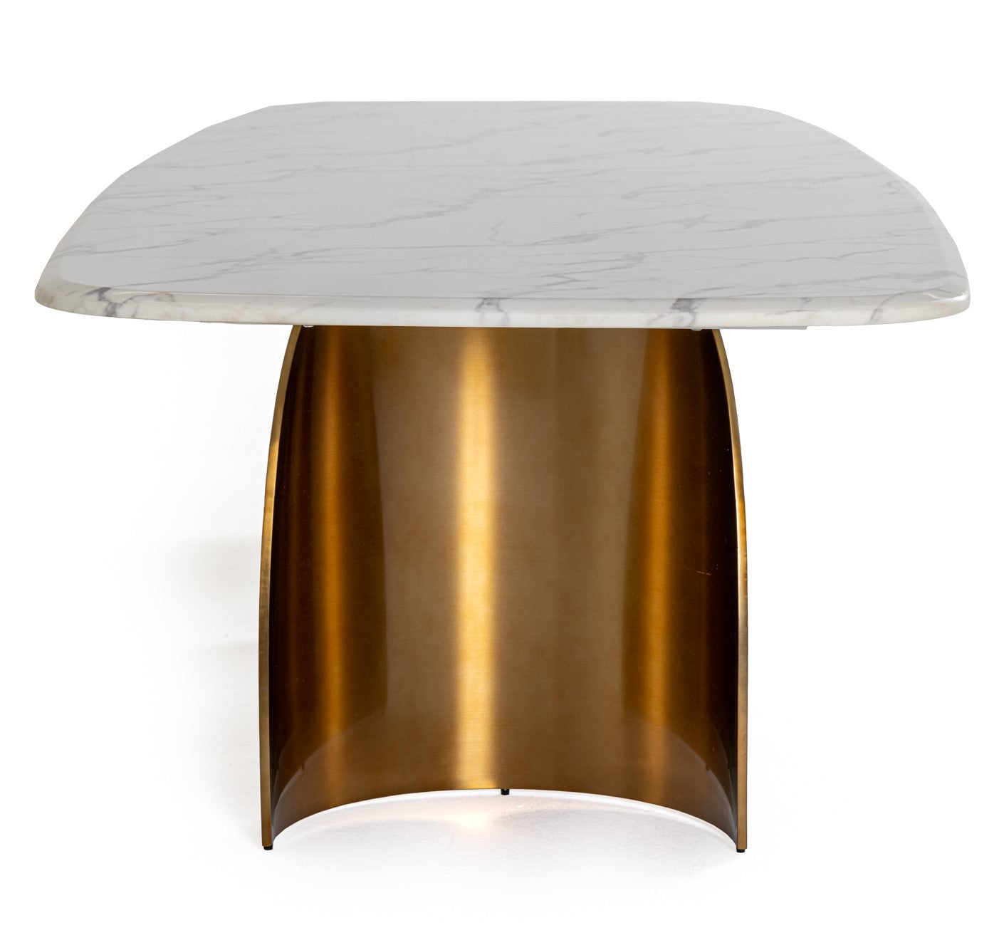 Reynold - Glam Faux Marble + Gold Stainless Steel Dining Table - image 5