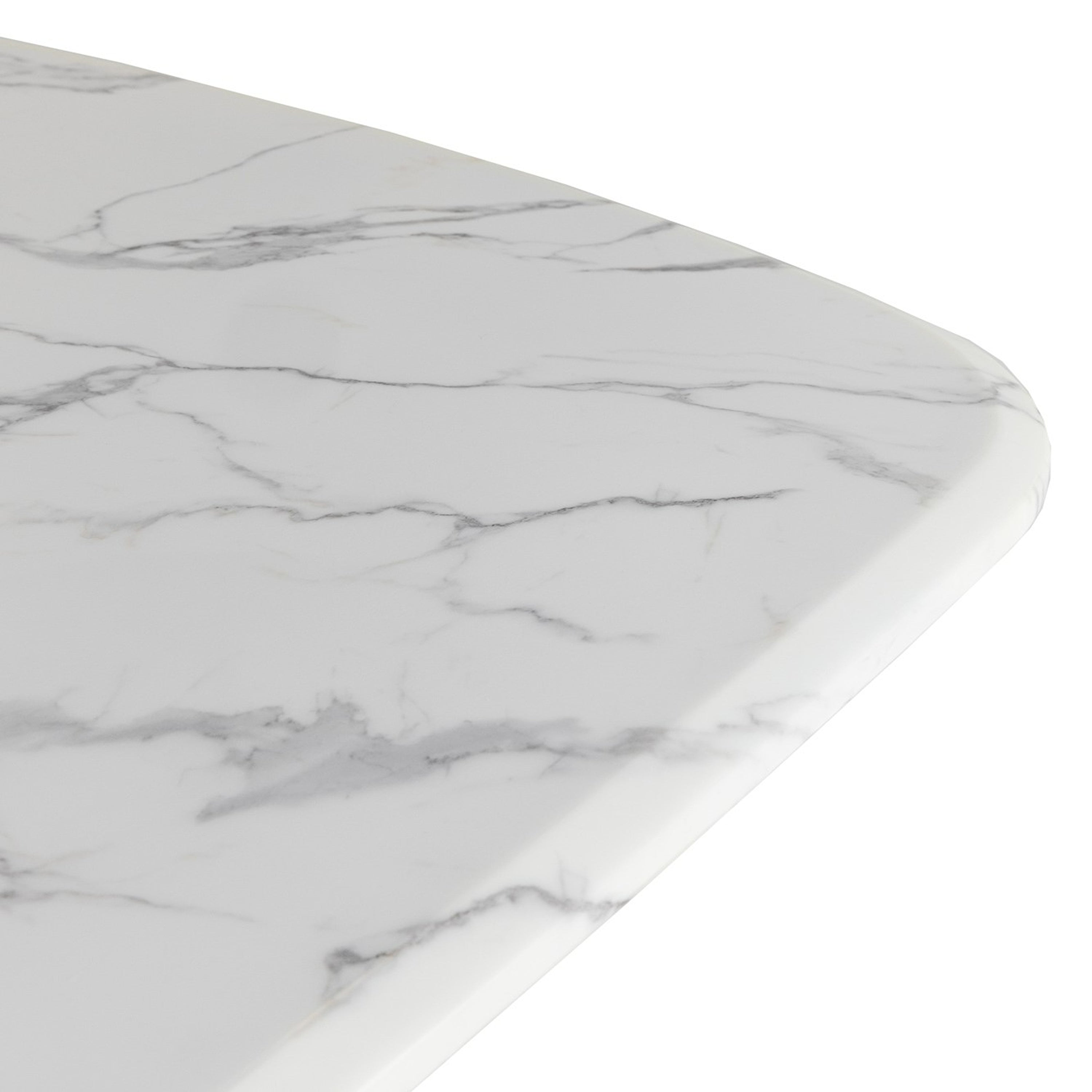 Reynold - Glam Faux Marble + Gold Stainless Steel Dining Table - image 3