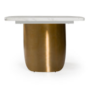 Reynold - Glam Faux Marble + Gold Stainless Steel 94-Inch Dining Table - image 3