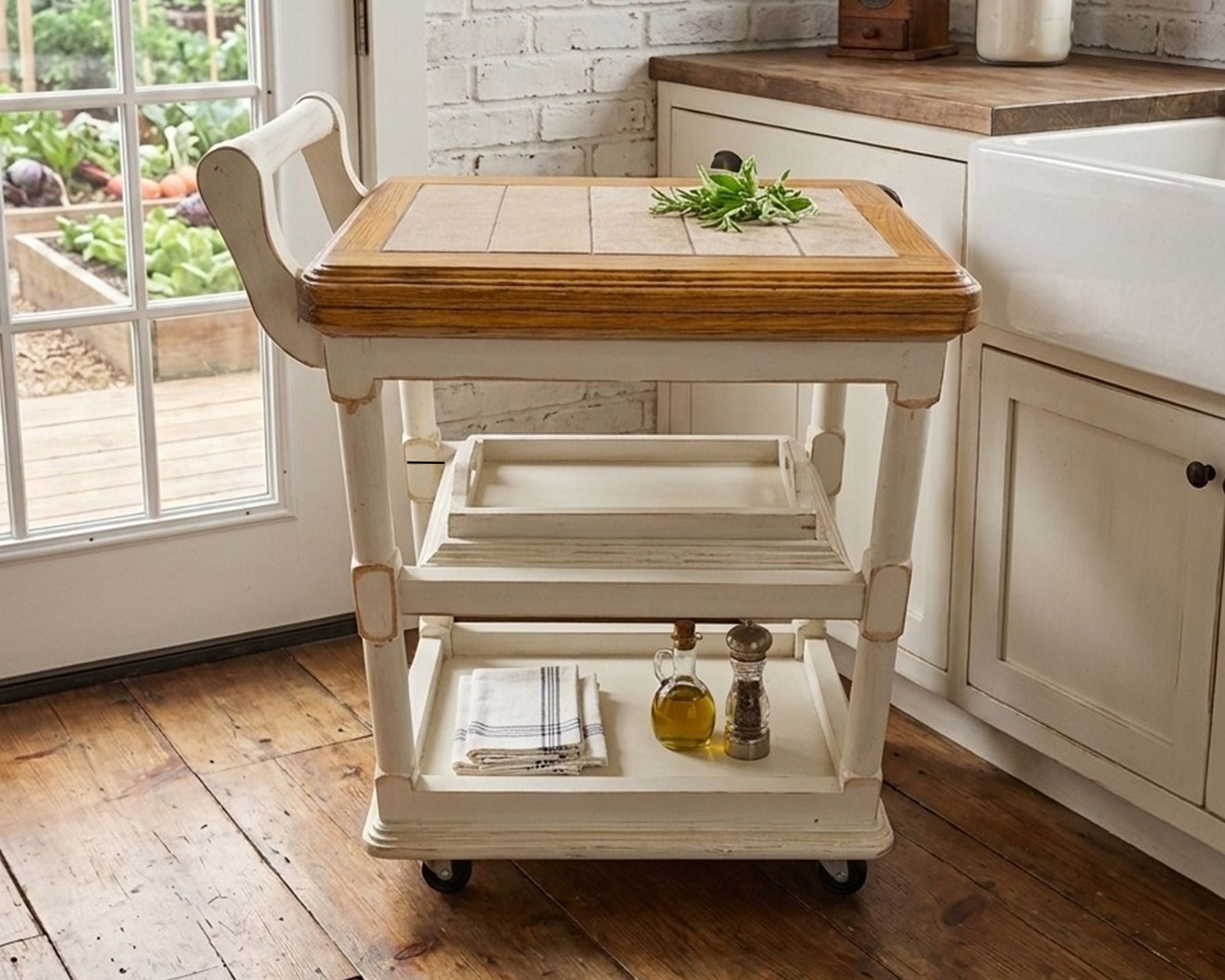 Rolling Cart White