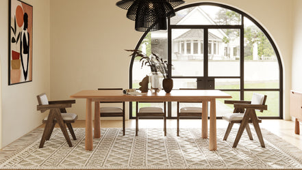 Rhea - Modern 87" Natural Acacia Rectangular Dining Table - image 2
