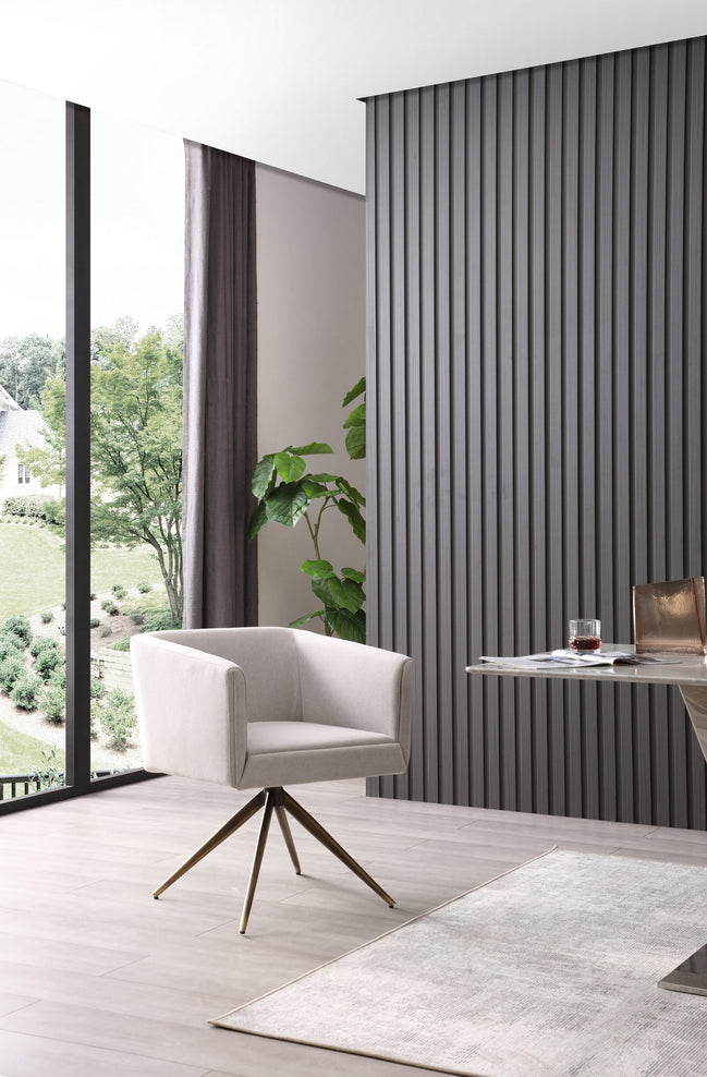 Riaglow - Contemporary Light Grey Fabric Dining Chair