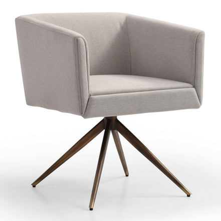 Riaglow - Contemporary Light Grey Fabric Dining Chair - image 4