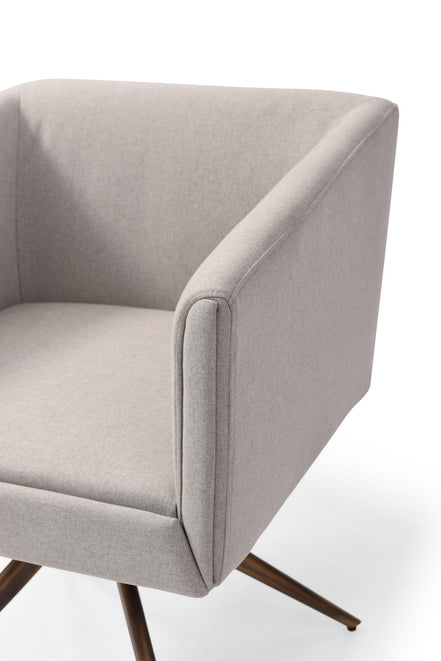 Riaglow - Contemporary Light Grey Fabric Dining Chair - image 2