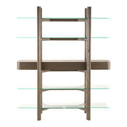 Rinaldi - Mid-Century Modern Grey Ash + Glass Bookshelf - image 5