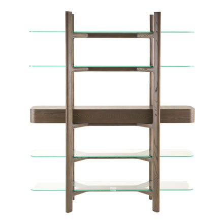 Rinaldi - Mid-Century Modern Grey Ash + Glass Bookshelf - image 5
