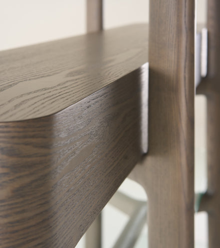 Rinaldi - Mid-Century Modern Grey Ash + Glass Bookshelf - image 3