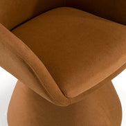 Risa Modern Rust Fabric Swivel Dining Chair - image 4
