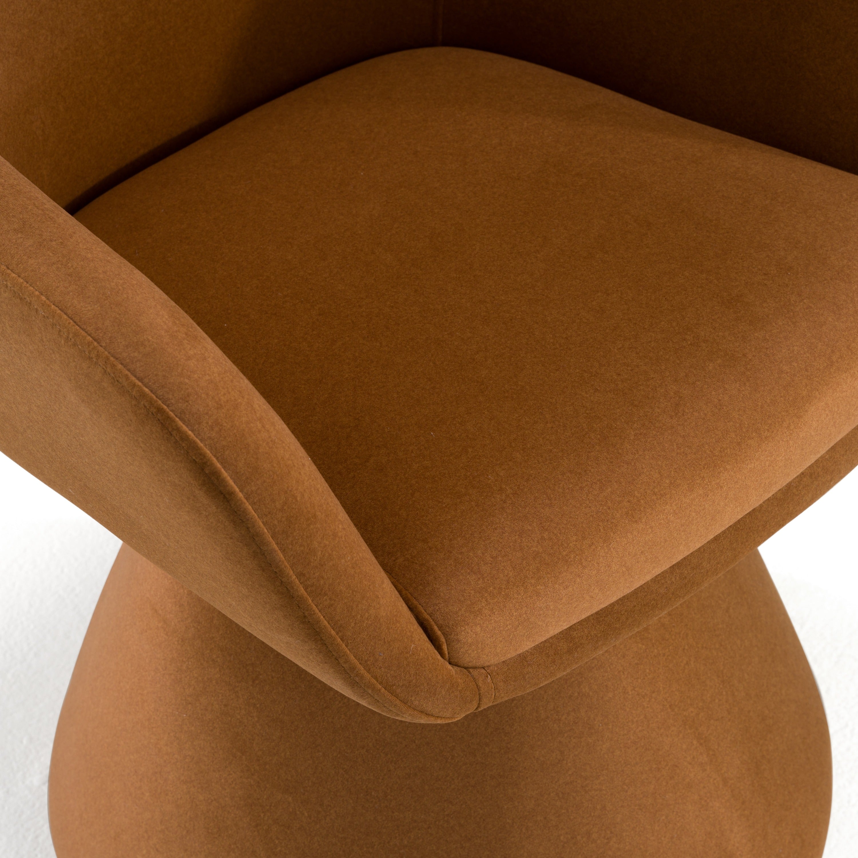 Risa Modern Rust Fabric Swivel Dining Chair - image 4