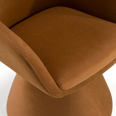 Risa Modern Rust Fabric Swivel Dining Chair - image 4