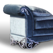 Rita Transitional Velour Fabric Bench - image 3