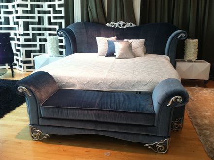 Rita Transitional Velour Fabric Bench - image 2