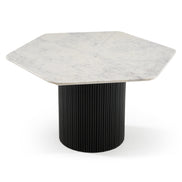 Rivas - Modern White Marble + Black Hex Dining Table - image 2