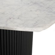Rivas - Modern White Marble + Black Hex Dining Table - image 3