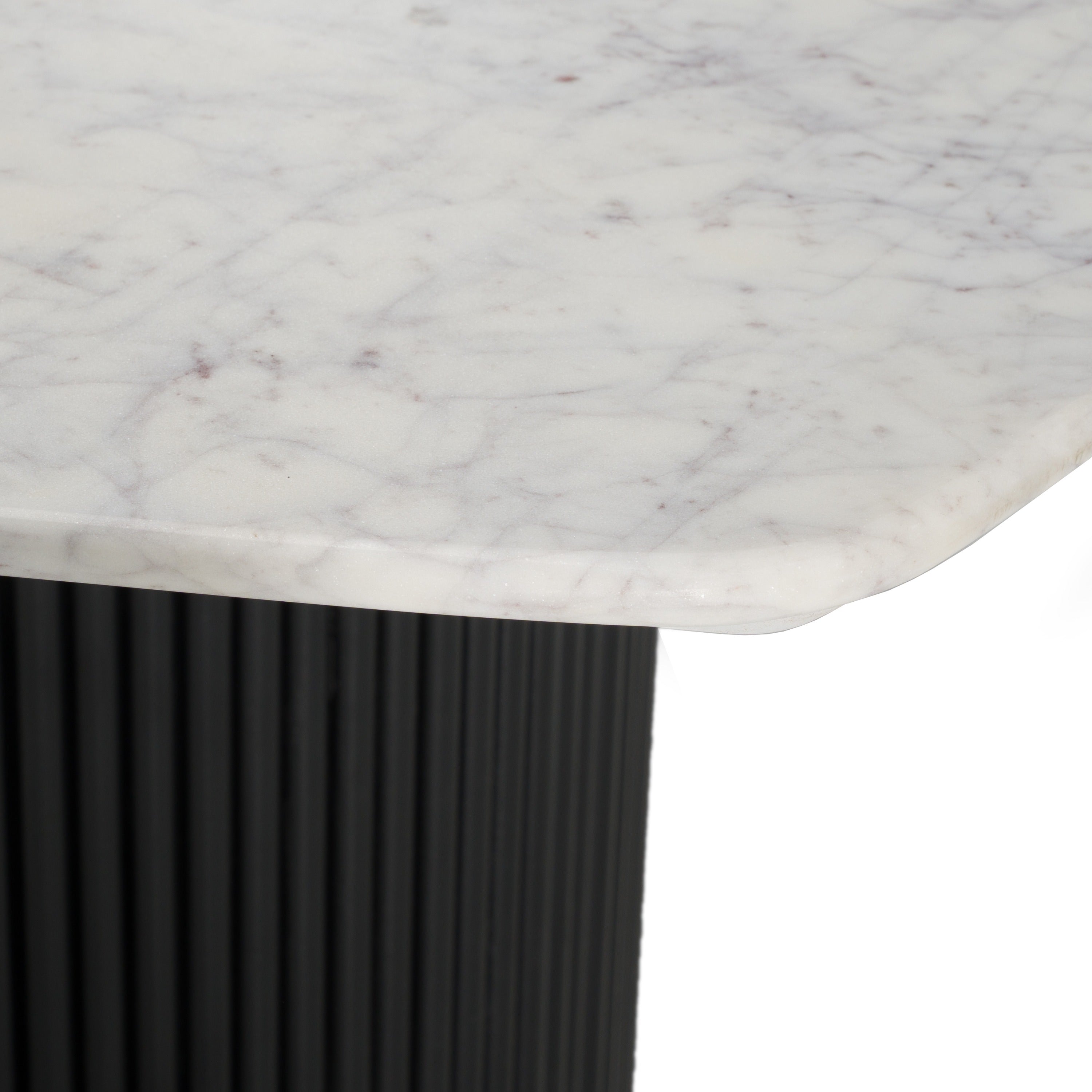 Rivas - Modern White Marble + Black Hex Dining Table - image 3