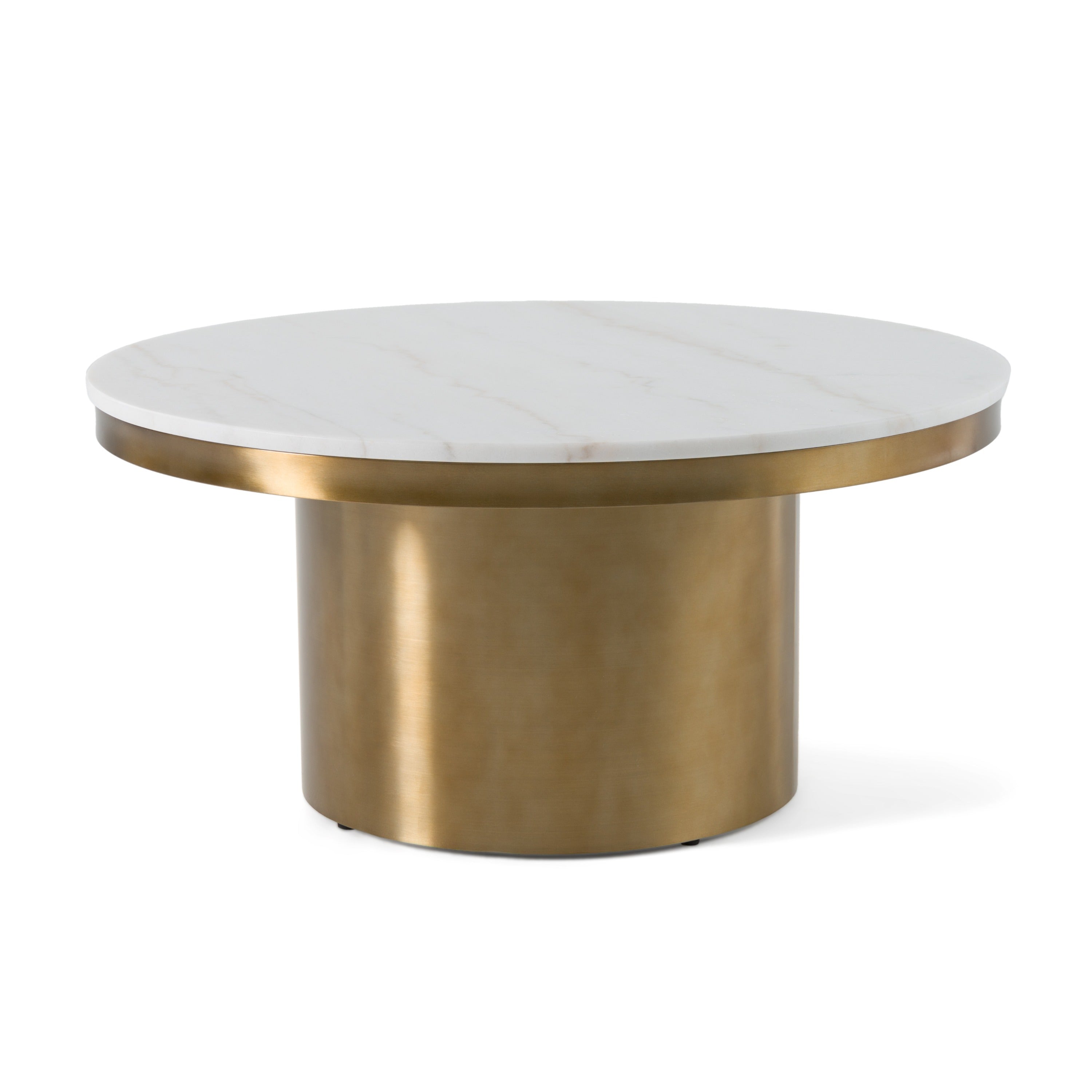Rocky - Glam White & Gold Coffee Table
