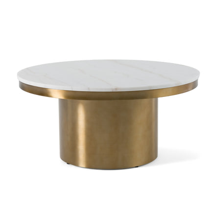 Rocky - Glam White & Gold Coffee Table