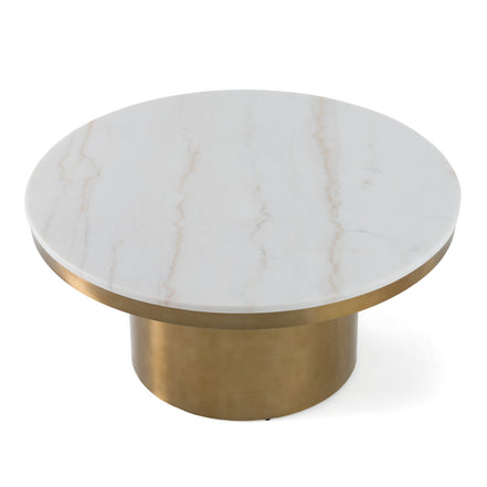 Rocky - Glam White & Gold Coffee Table - image 2