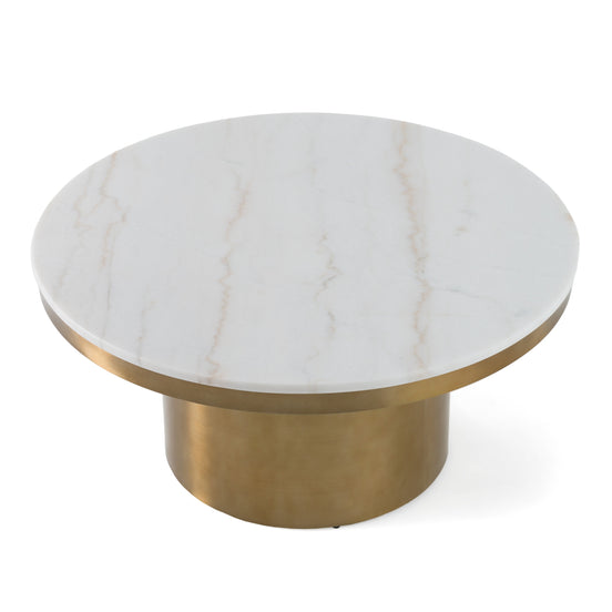 Rocky - Glam White & Gold Coffee Table - image 2