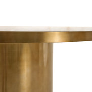 Rocky - Glam White Marble & Brush Gold Round Dining Table - image 5