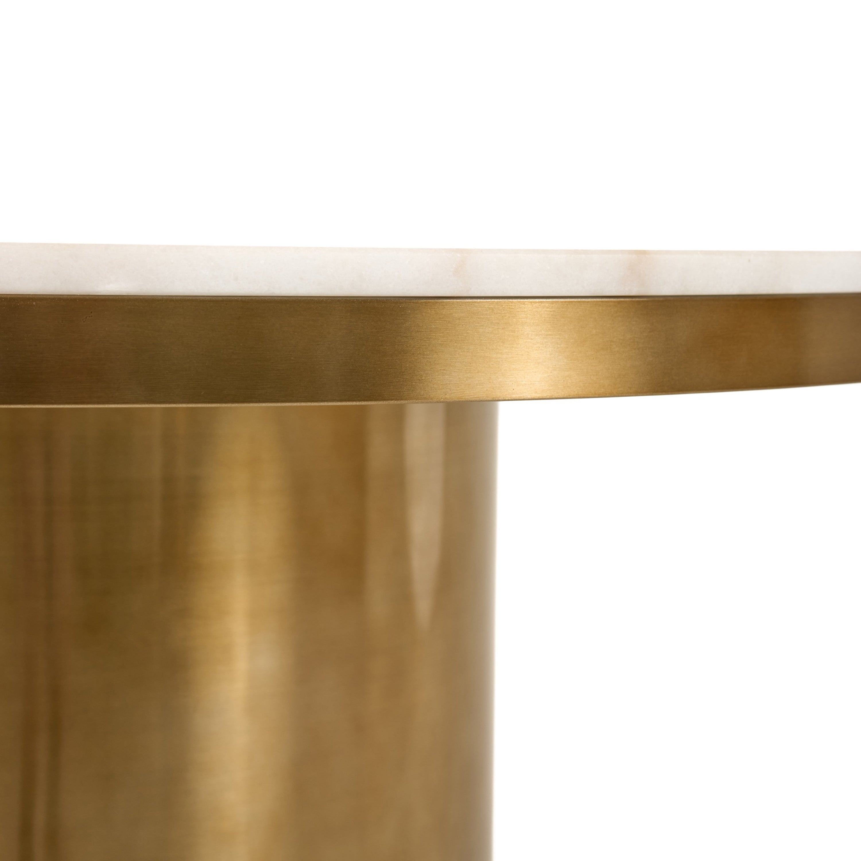 Rocky - Glam White Marble & Brush Gold Round Dining Table - image 5