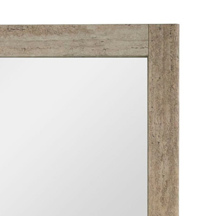 Roma - Modern Faux Travertine + Gold Mirror - image 4
