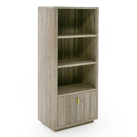 Roma - Modern Faux Travertine + Gold Bookcase - image 2