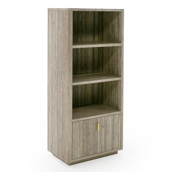 Roma - Modern Faux Travertine + Gold Bookcase - image 2