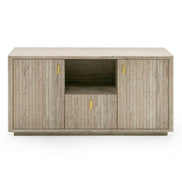 Roma - Modern Faux Travertine + Gold File Cabinet