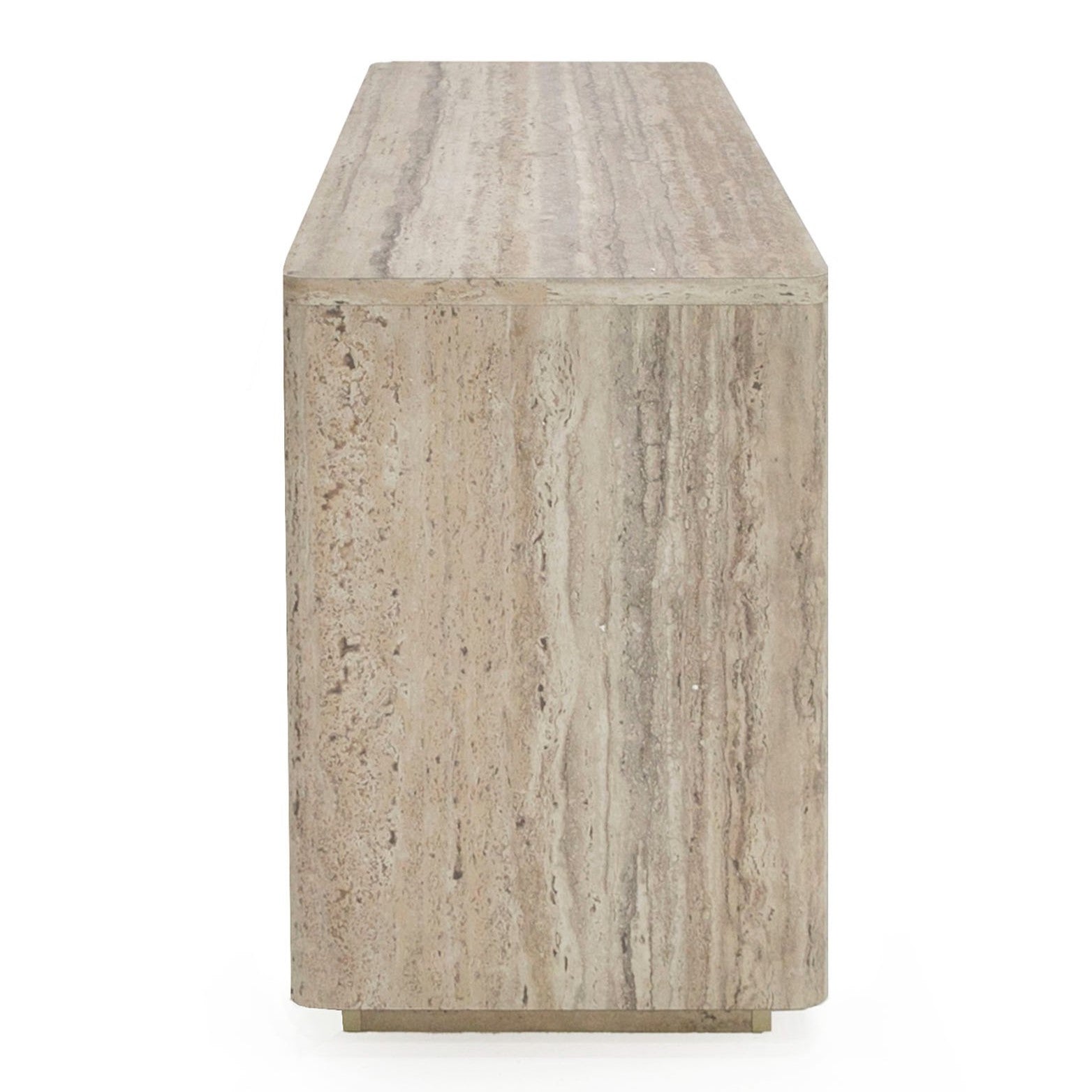 Roma - Modern Faux Travertine + Gold File Cabinet - image 3