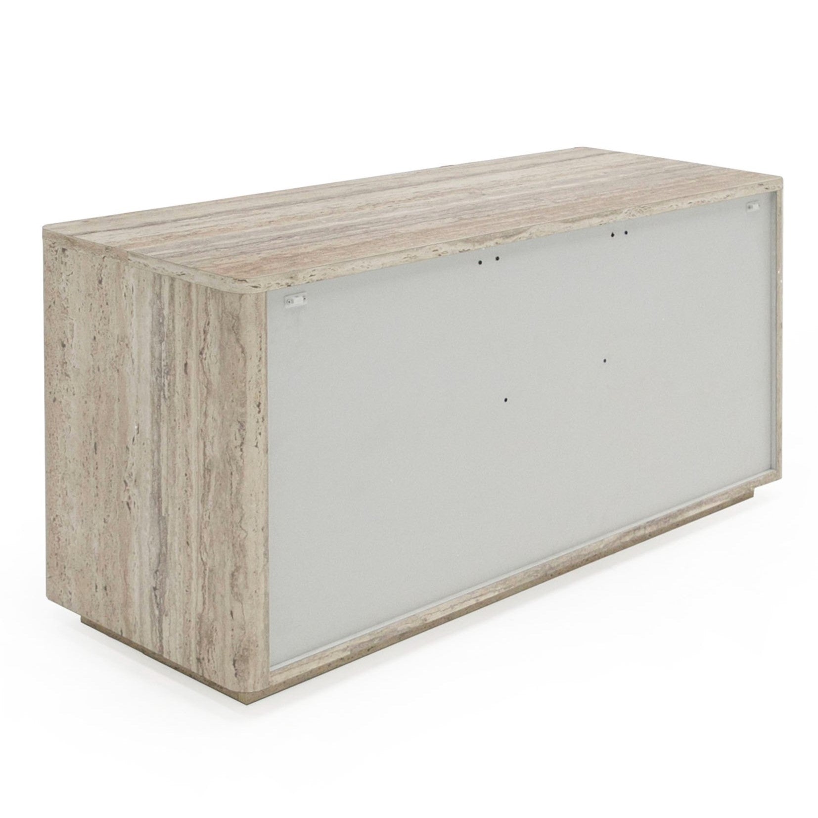 Roma - Modern Faux Travertine + Gold File Cabinet - image 4