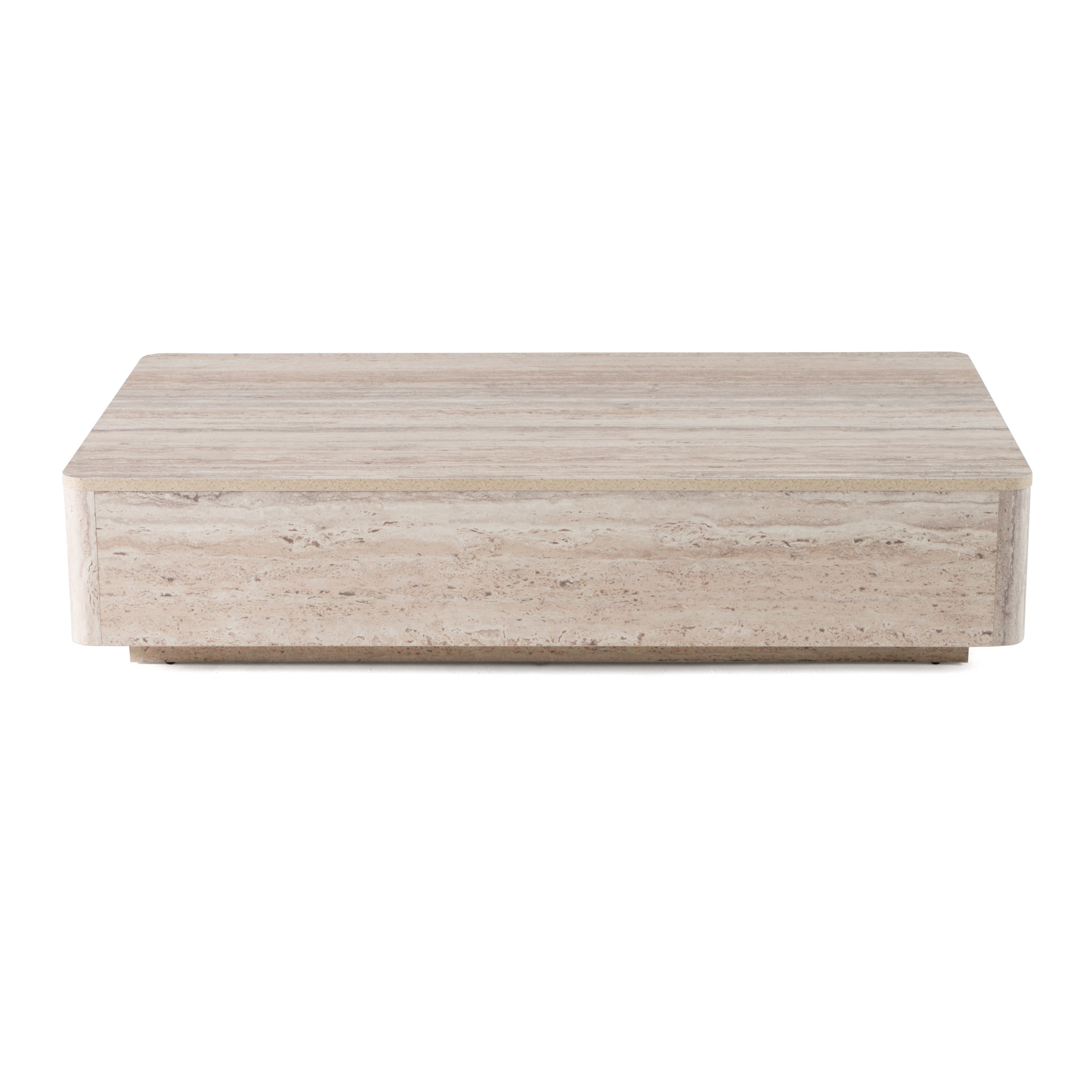 Roma - Modern Faux Travertine Rectangular Coffee Table - image 2