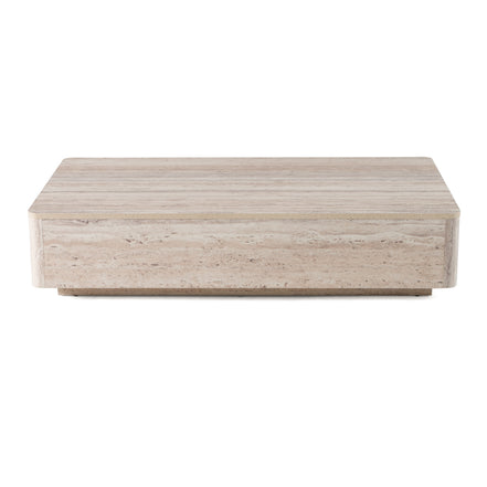 Roma - Modern Faux Travertine Rectangular Coffee Table - image 2