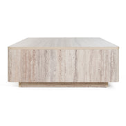 Roma - Modern Faux Travertine Rectangular Coffee Table - image 4