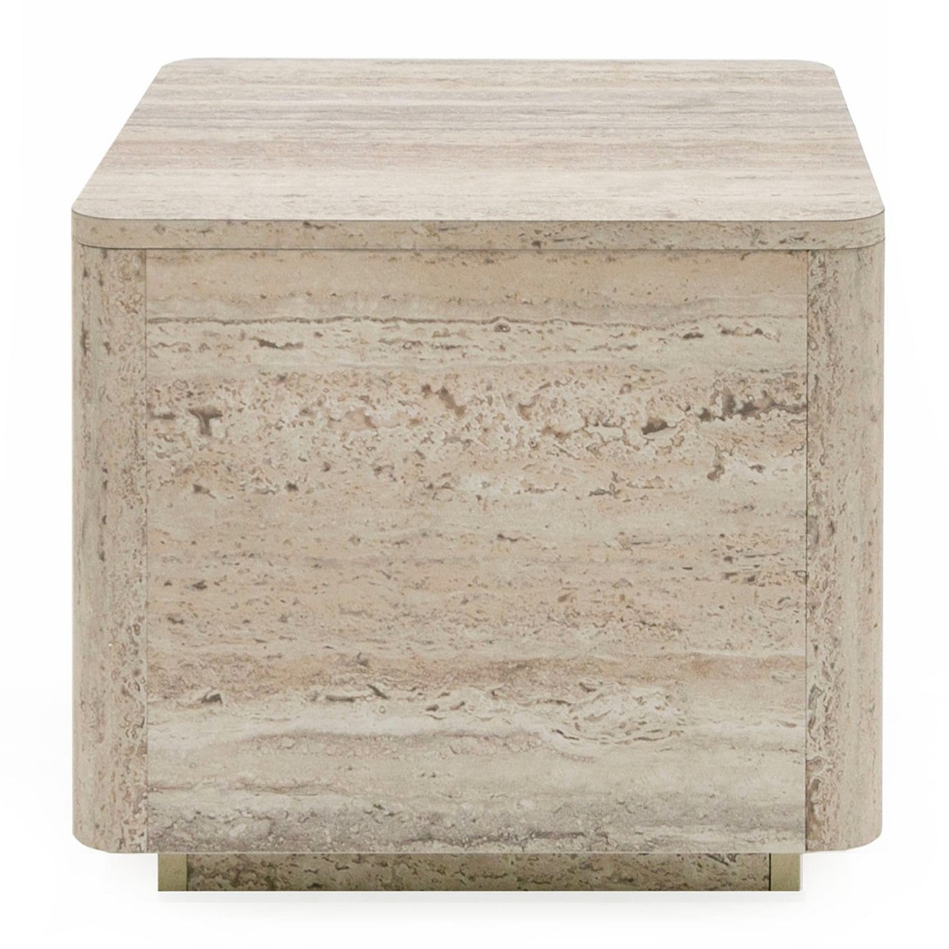 Roma - Modern Faux Travertine Square End Table - image 3
