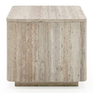 Roma - Modern Faux Travertine Square End Table