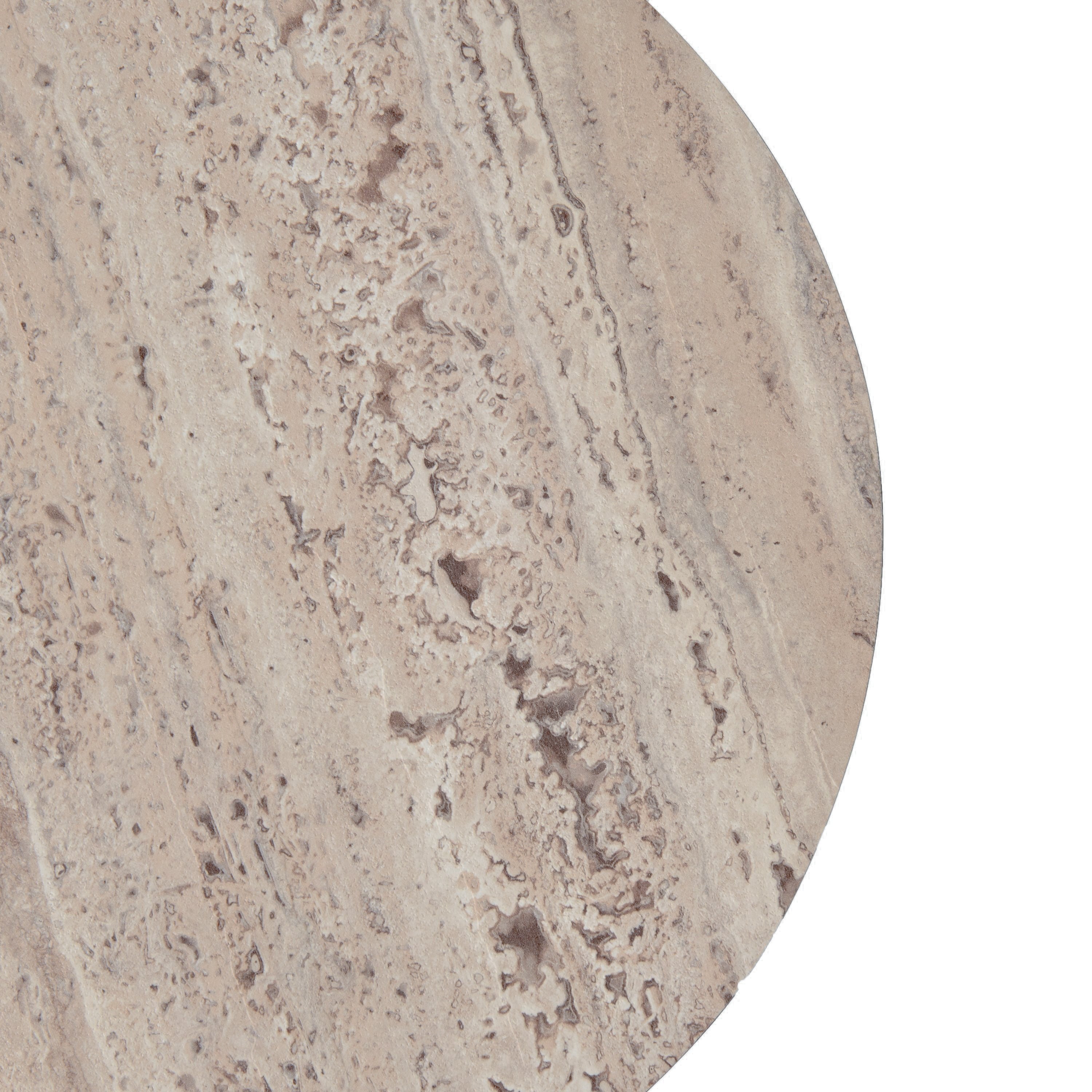 Roma - Modern Faux Travertine Round End Table - image 3