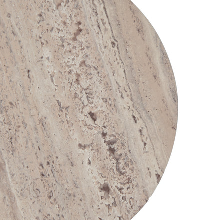 Roma - Modern Faux Travertine Round End Table - image 3