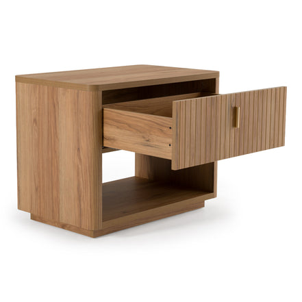Roma - Modern Oak + Gold Nightstand - image 4