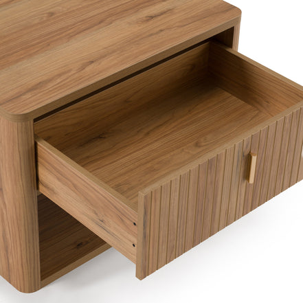 Roma - Modern Oak + Gold Nightstand - image 5