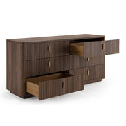 Roma - Modern Walnut + Gold Dresser - image 4