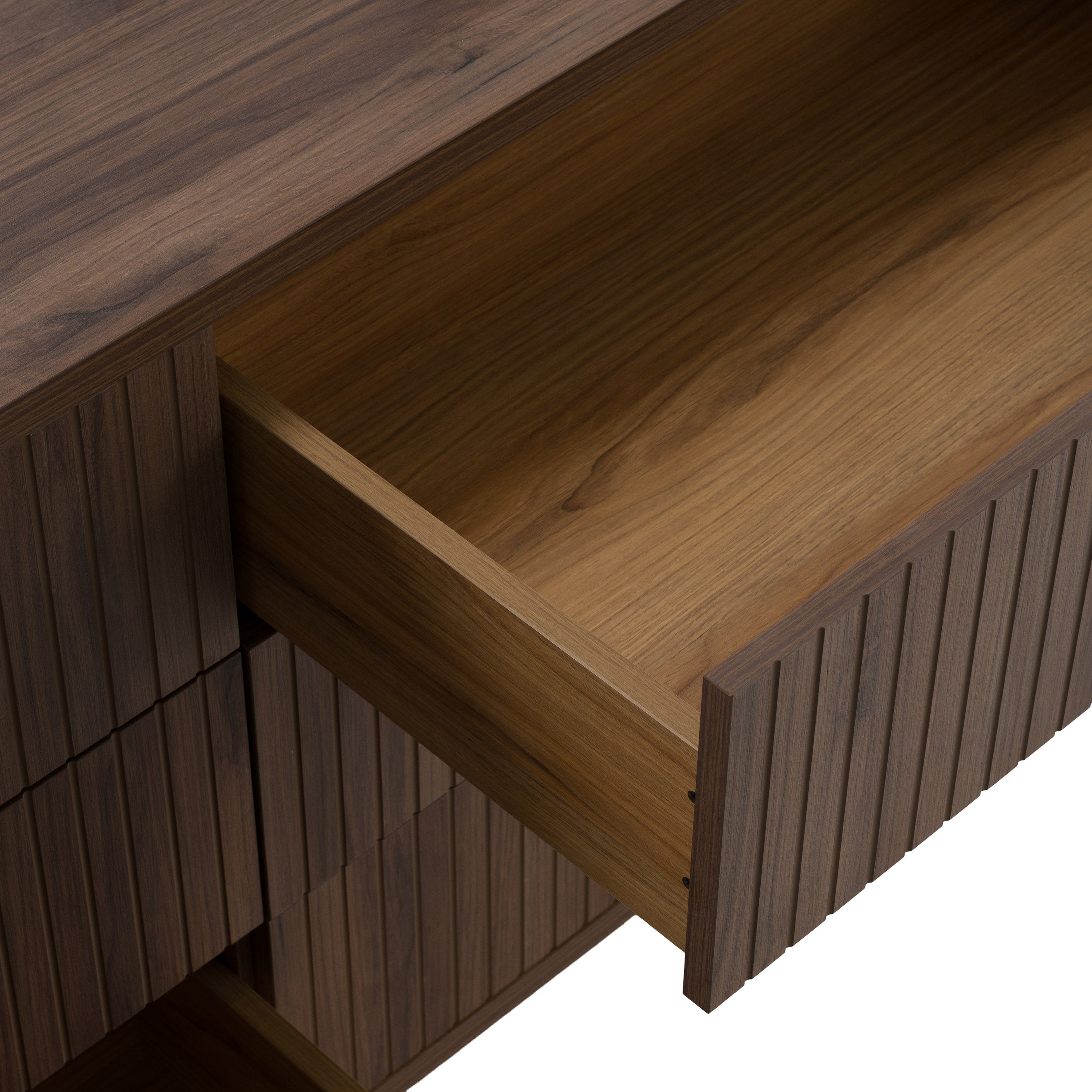 Roma - Modern Walnut + Gold Dresser - image 5