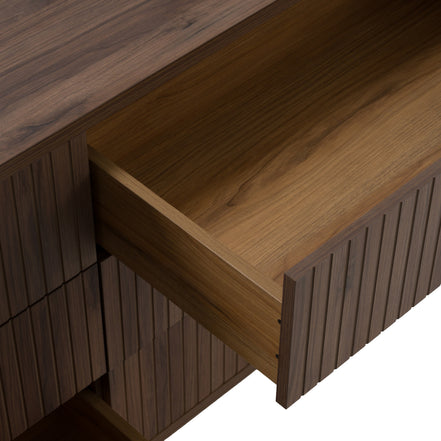 Roma - Modern Walnut + Gold Dresser - image 5