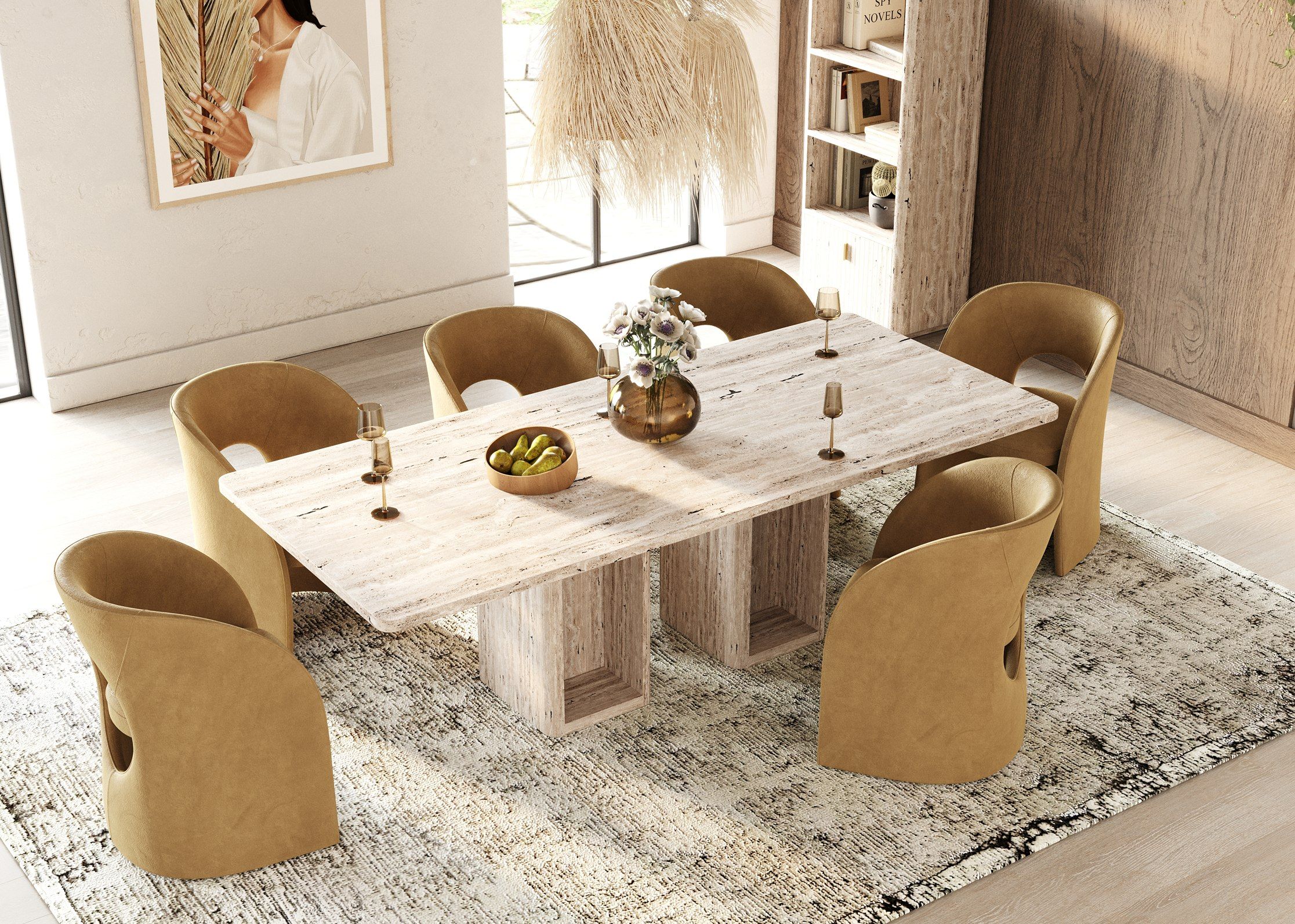 Brea - Modern Tan Fabric Dining Chair