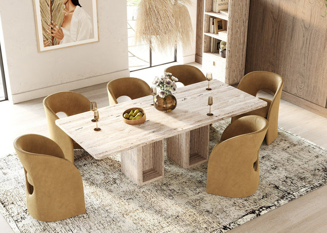 Brea - Modern Tan Fabric Dining Chair