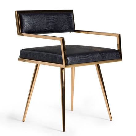 Rosario Modern Black & Rosegold Dining Chair