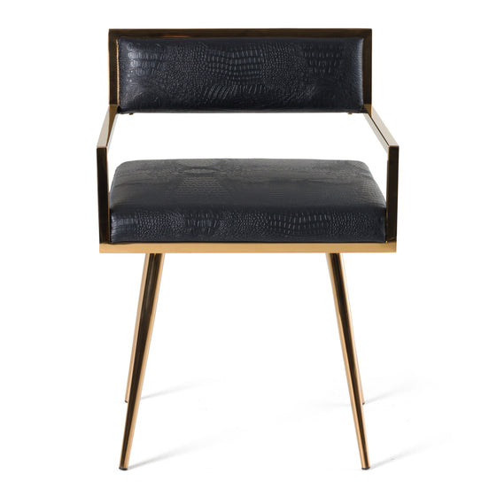 Rosario Modern Black & Rosegold Dining Chair - image 2