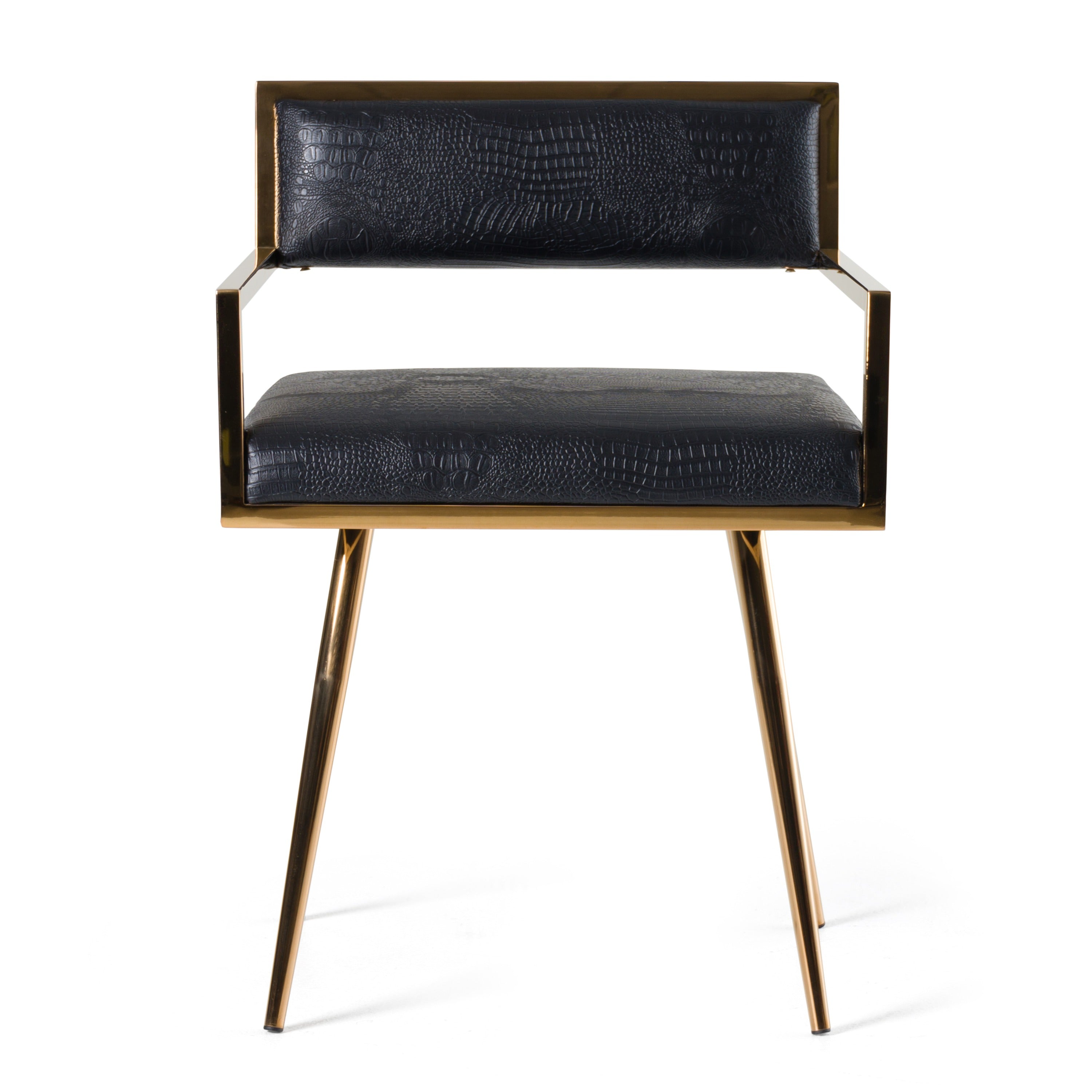 Rosario Modern Black & Rosegold Dining Chair - image 3